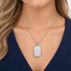 Saint Christopher Dog Tag Photo Locket - on model