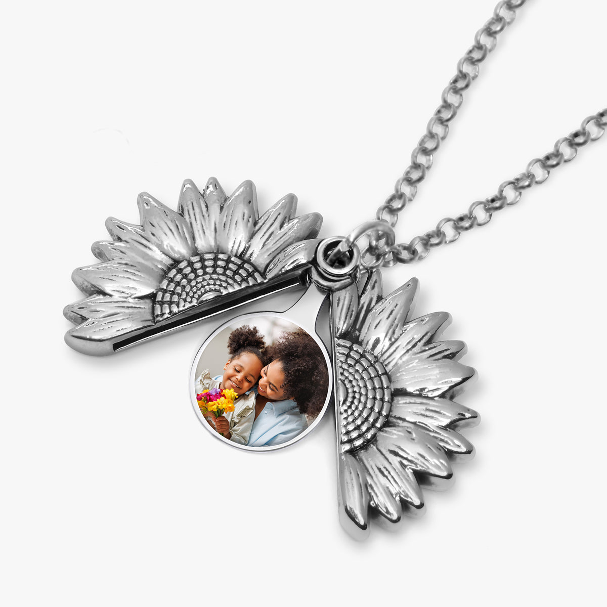 Exclusive Sunflower Photo Locket and Chain