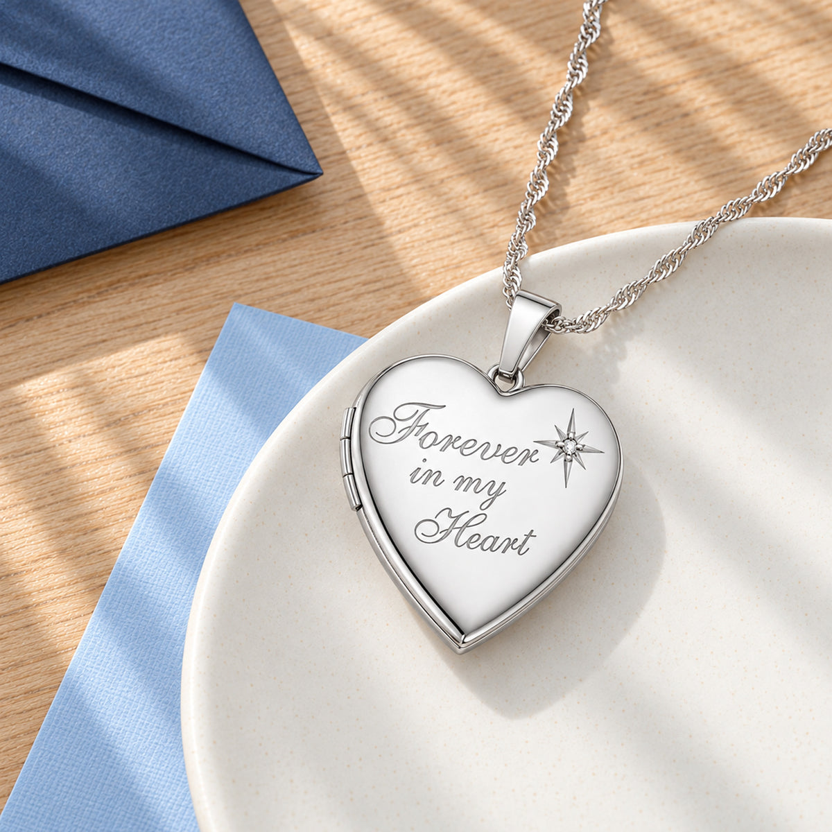 Diamond Forever In My Heart Heart Photo Locket - lifestyle