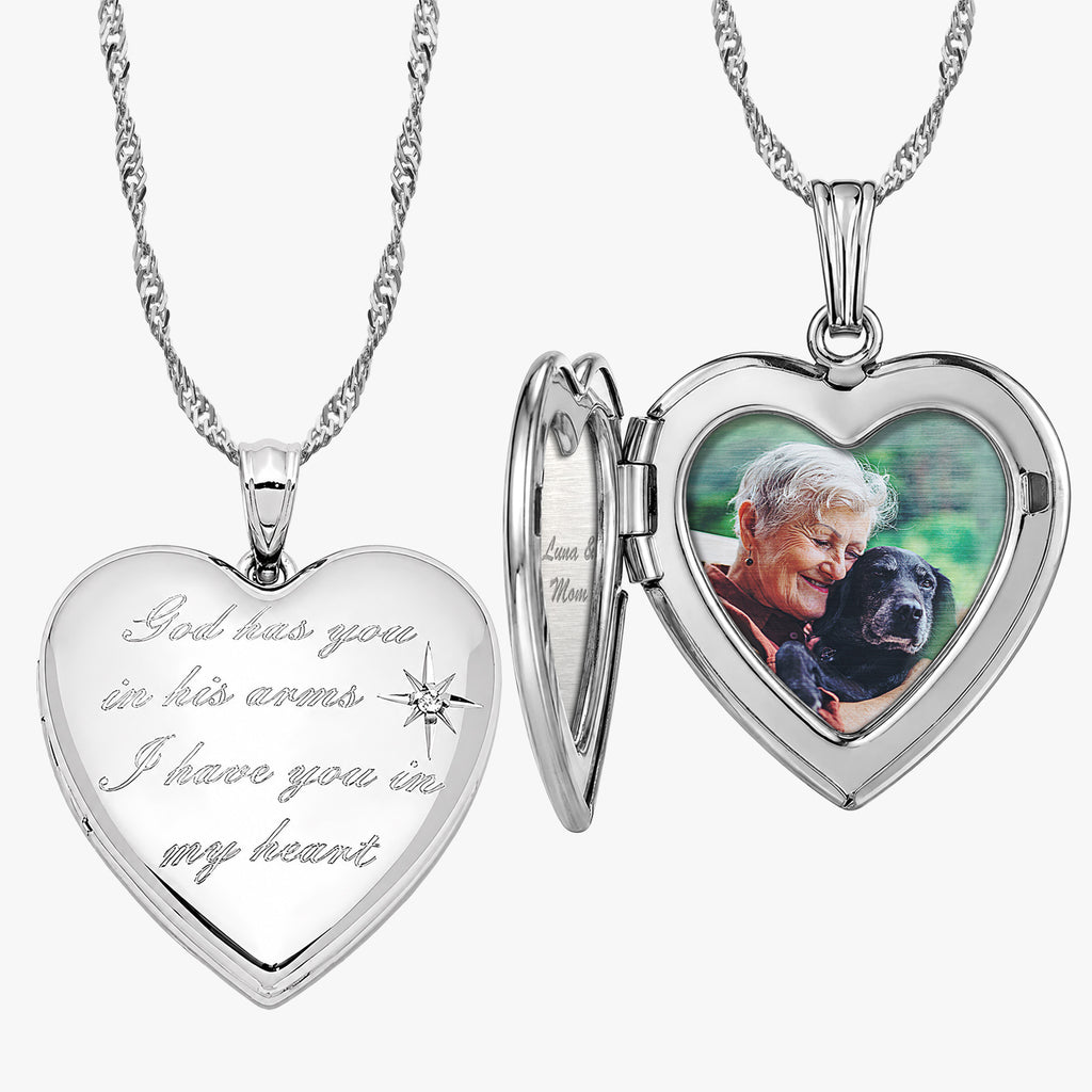 God has you.. Diamond Heart Photo Locket
