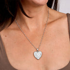 God has you.. Diamond Heart Photo Locket - on model