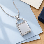 Exclusive CZ Padlock Photo Locket - lifestyle