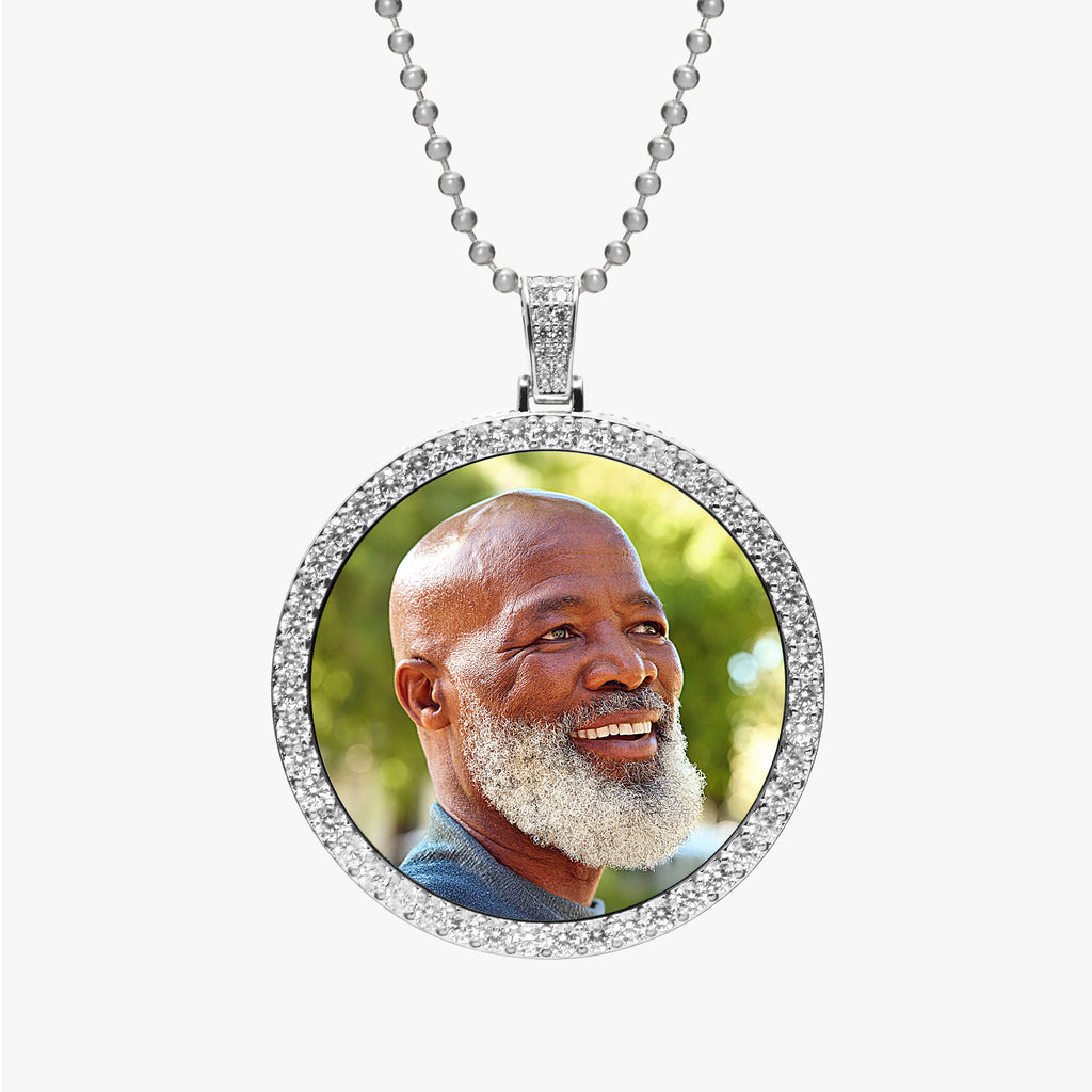 Photo Engraved Large Cubic Zirconia Pendant