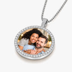 Photo Engraved Large Cubic Zirconia Pendant