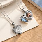 Floral Heart Photo Locket with Diamond - lifestyle