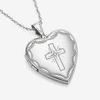 Cross Heart Photo Locket with CZ