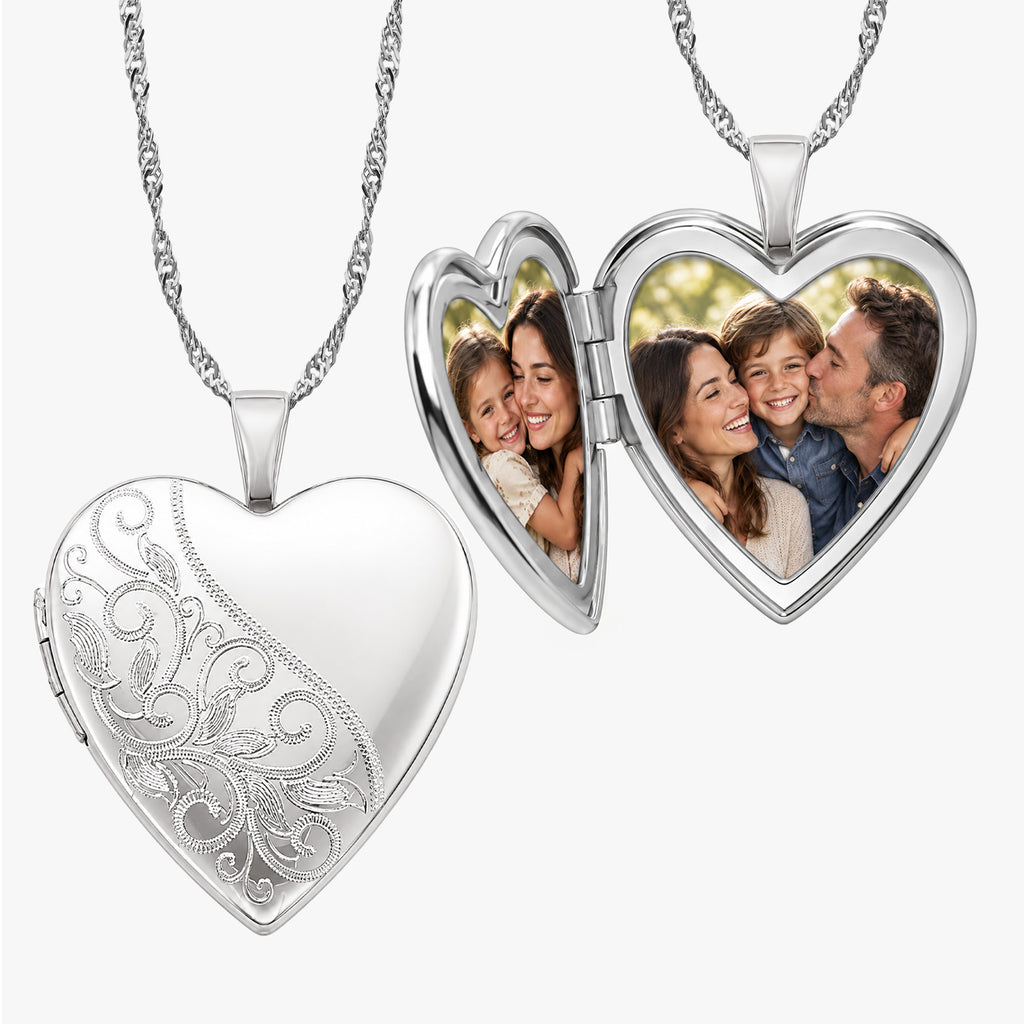 Floral Heart Photo Locket