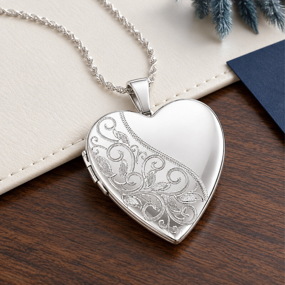 Floral Heart Photo Locket - lifestyle