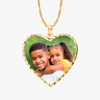 Modern Heart Photo Pendant with Diamond Cut Edge