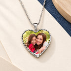 Modern Heart Photo Pendant with Diamond Cut Edge - lifestyle