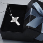 Maltese cross badge necklace displayed in a blue gift box (PG102875, secondary photo 8)