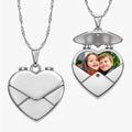 Stainless Steel Envelope Heart Photo Locket