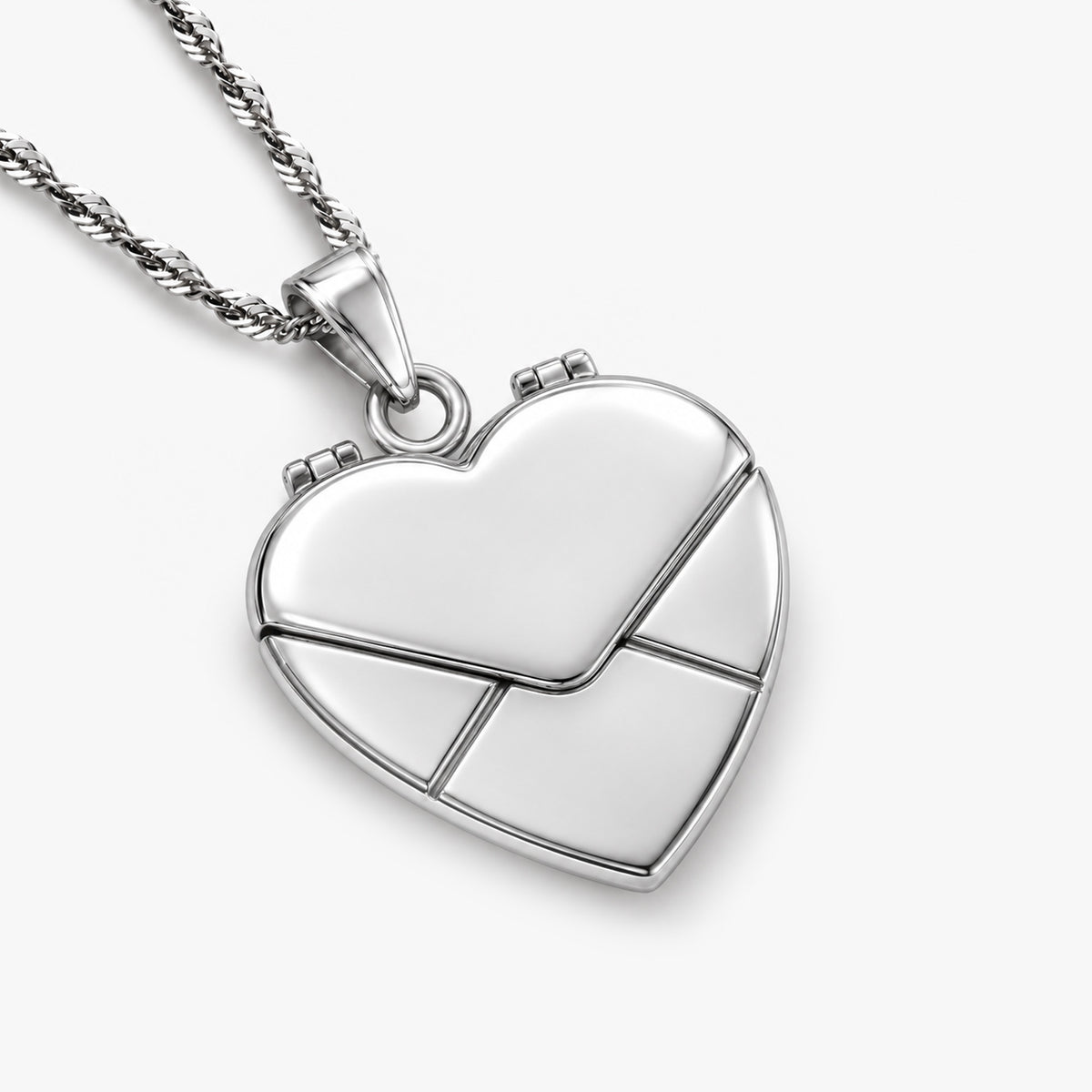 Stainless Steel Envelope Heart Photo Locket