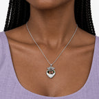 Stainless Steel Envelope Heart Photo Locket - on model