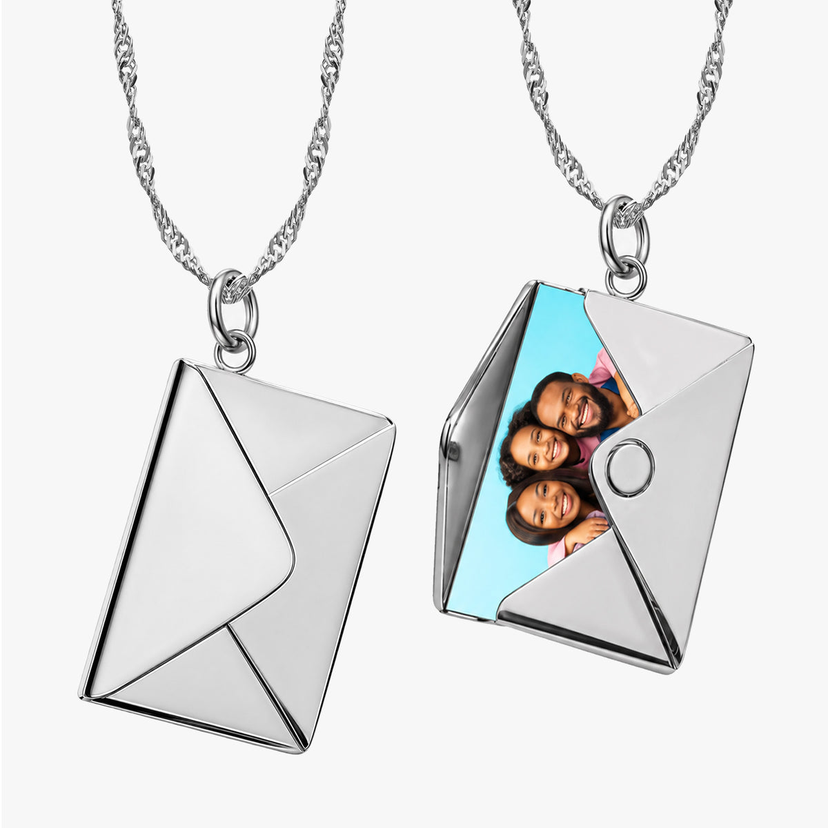 Stainless Steel Envelope Photo Locket