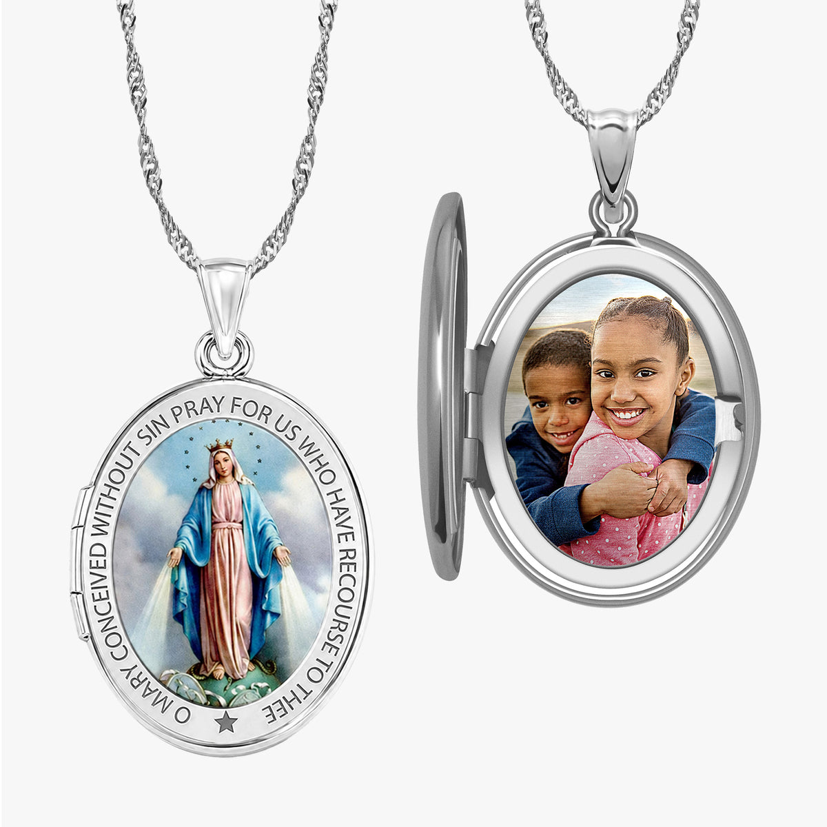 Miraculous Medal Exclusive Color Oval Locket