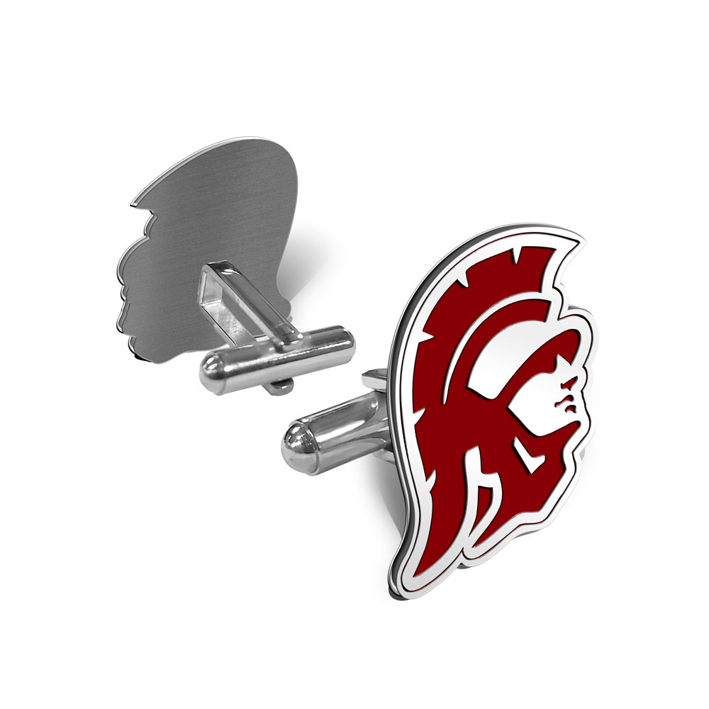 Pair of Usc Color Enamel Trojan Head Cufflinks