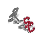 Pair of Usc Color Enamel Interlocking Sc Cufflinks