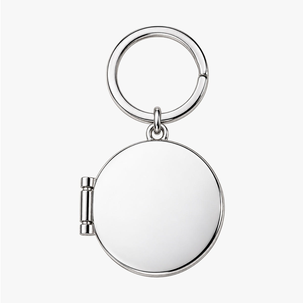 Round Stainless Steel Key Chain Photo Locket