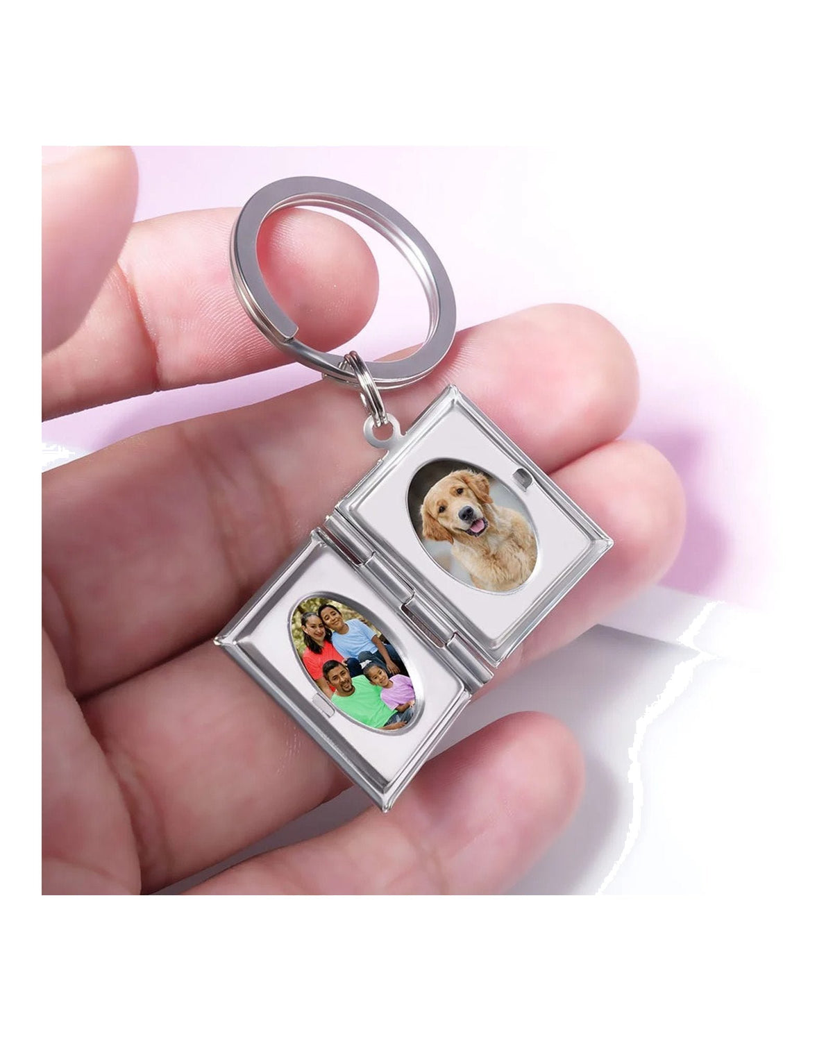 Rectangle Locket Keychain