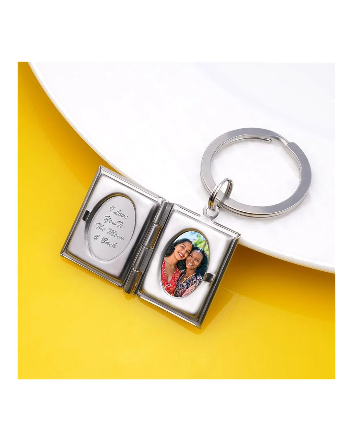 Rectangle Locket Keychain