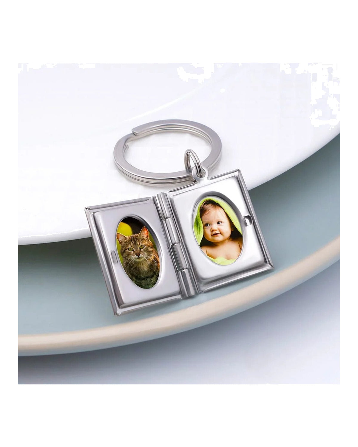 Rectangle Locket Keychain