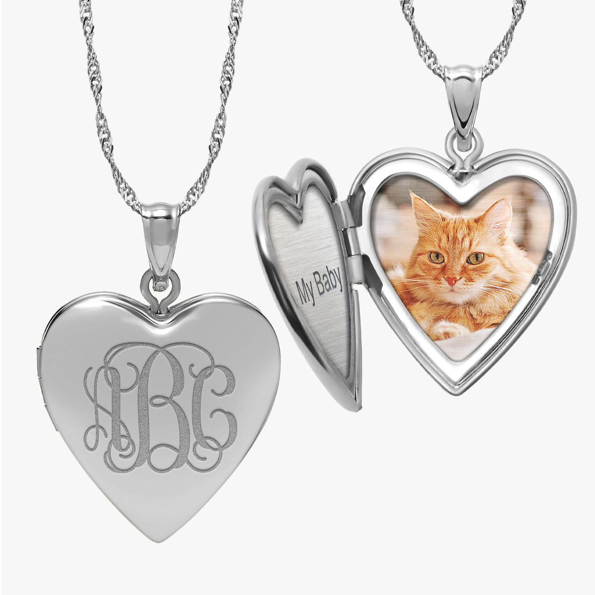 Monogram Initial Heart Photo Locket