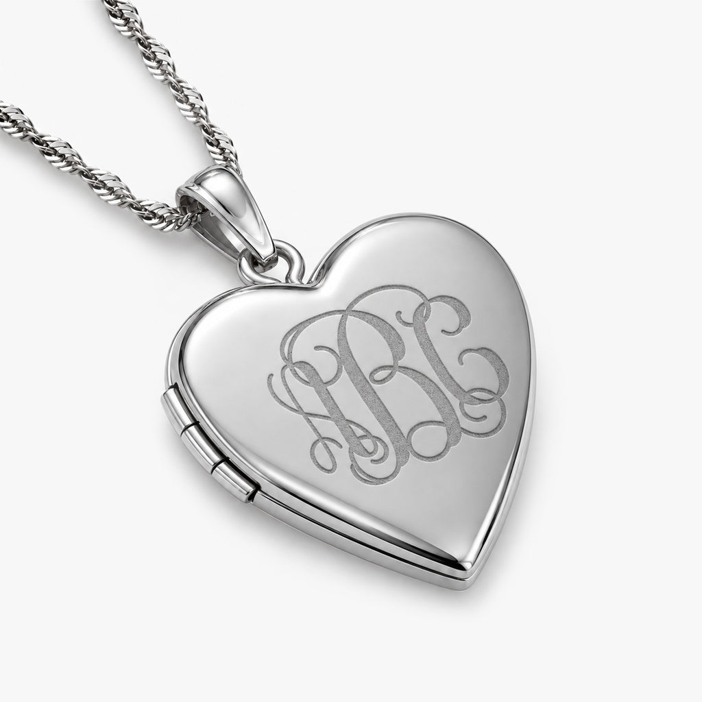 Monogram Initial Heart Photo Locket