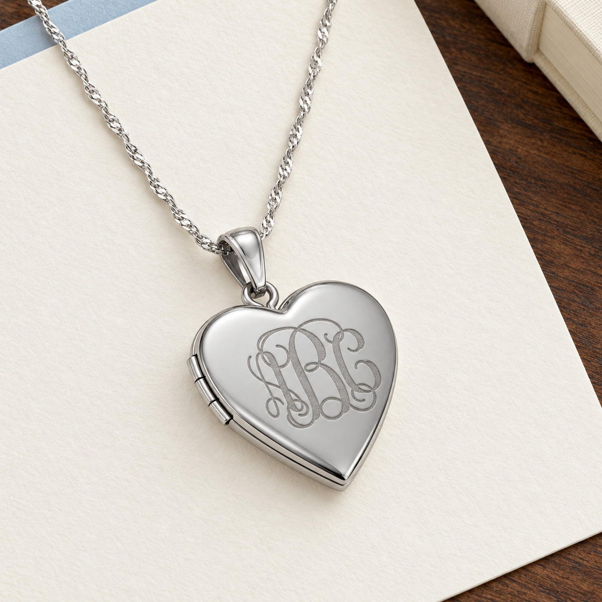 Monogram Initial Heart Photo Locket - lifestyle