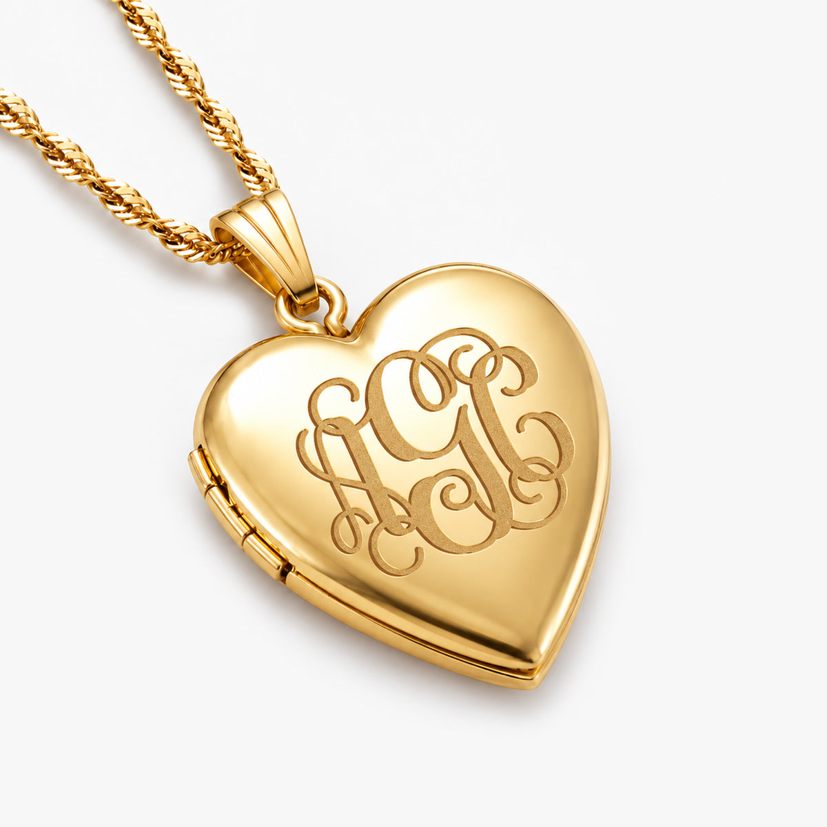 Monogram Initial Heart Photo Locket