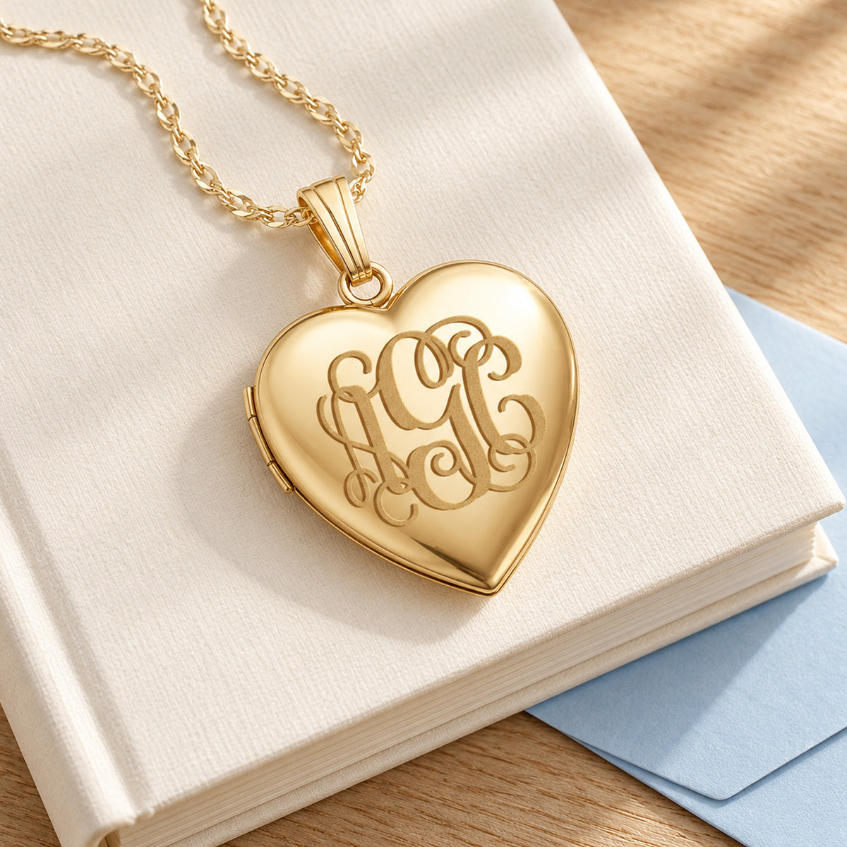 Monogram Initial Heart Photo Locket - lifestyle