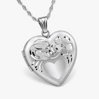 Floral Design Heart Photo Locket