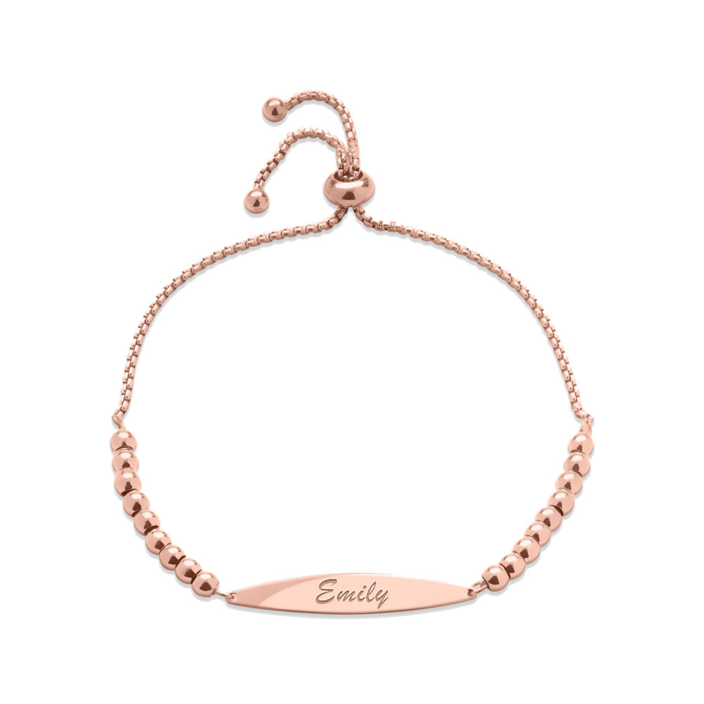Custom Engraved 14k Gold Women's Open Link ID Bracelet