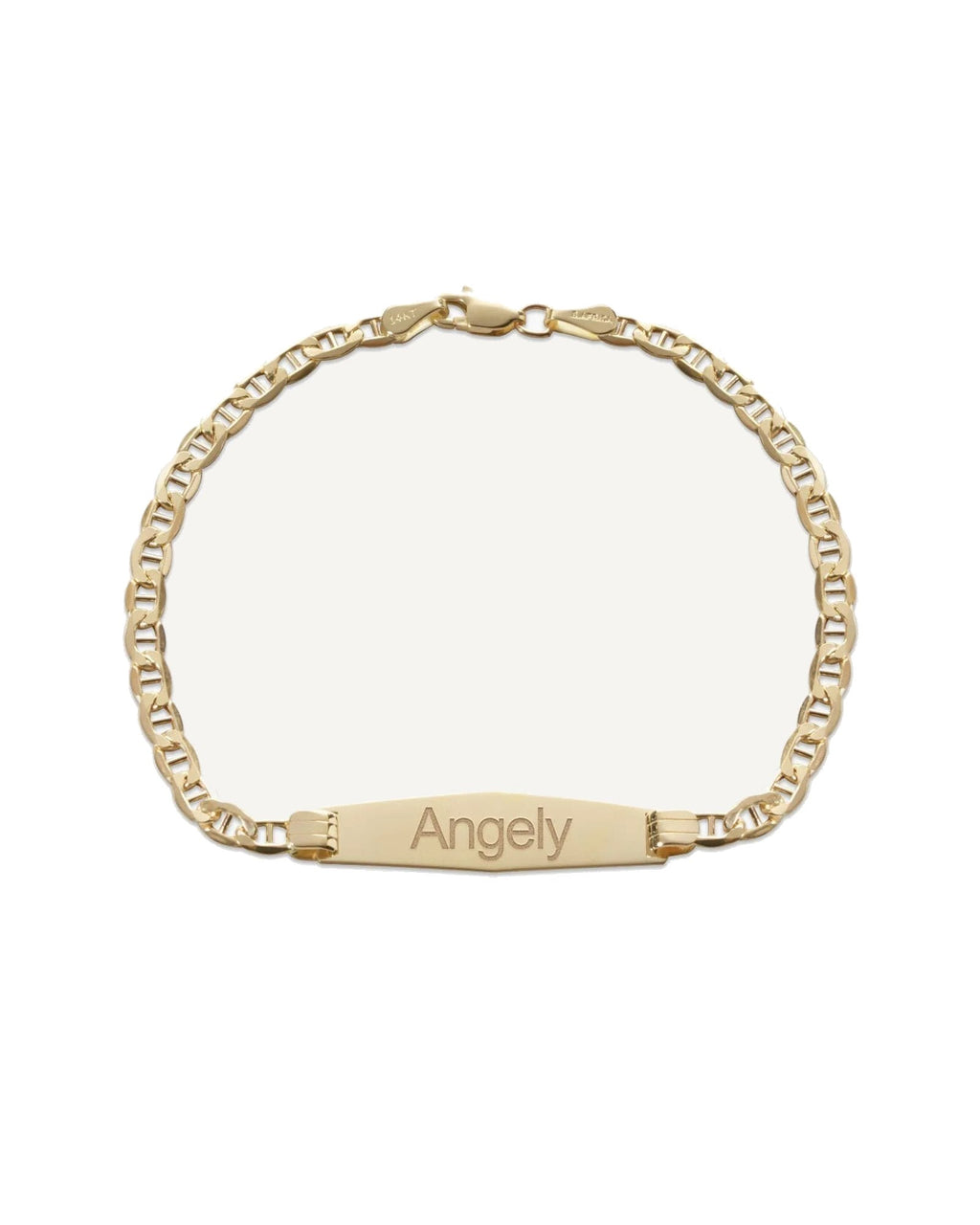 Custom Engraved 14K Gold Women's Open Link ID Bracelet