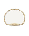 Custom Engraved 14K Gold Women's Open Link ID Bracelet