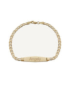 Custom Engraved 14K Gold Women's Open Link ID Bracelet