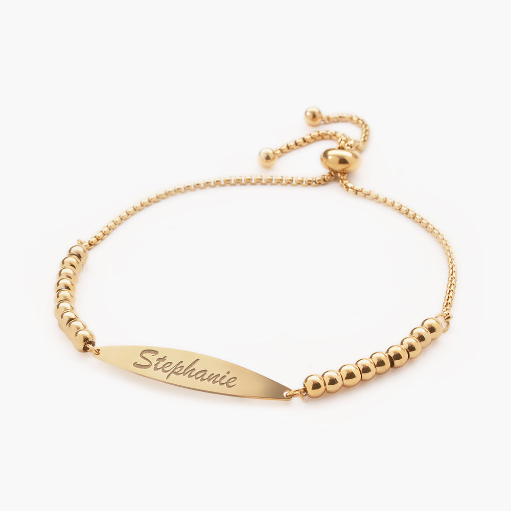 Custom Engraved 14k Gold Women's Open Link ID Bracelet