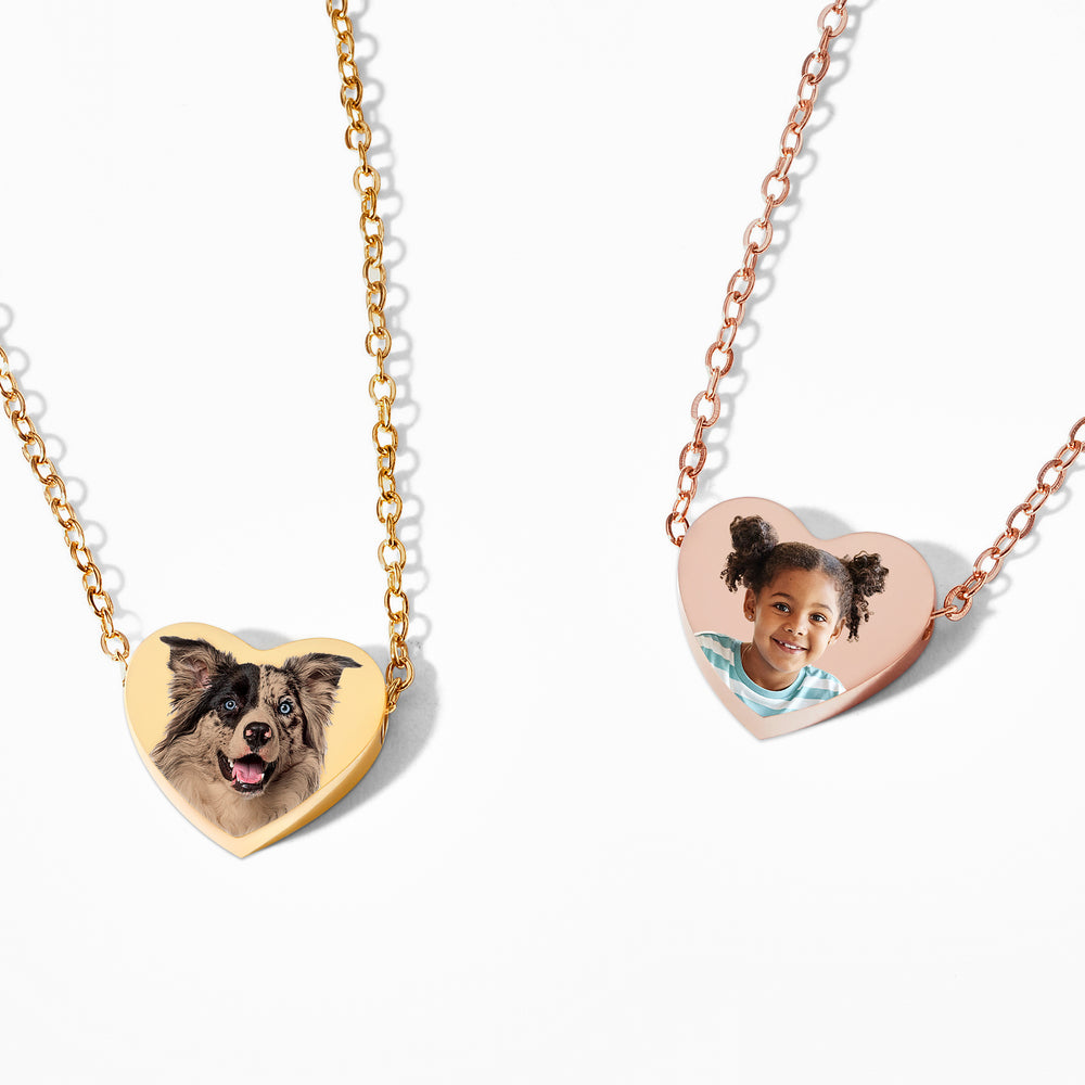 Custom Photo Stainless Steel Heart Necklace