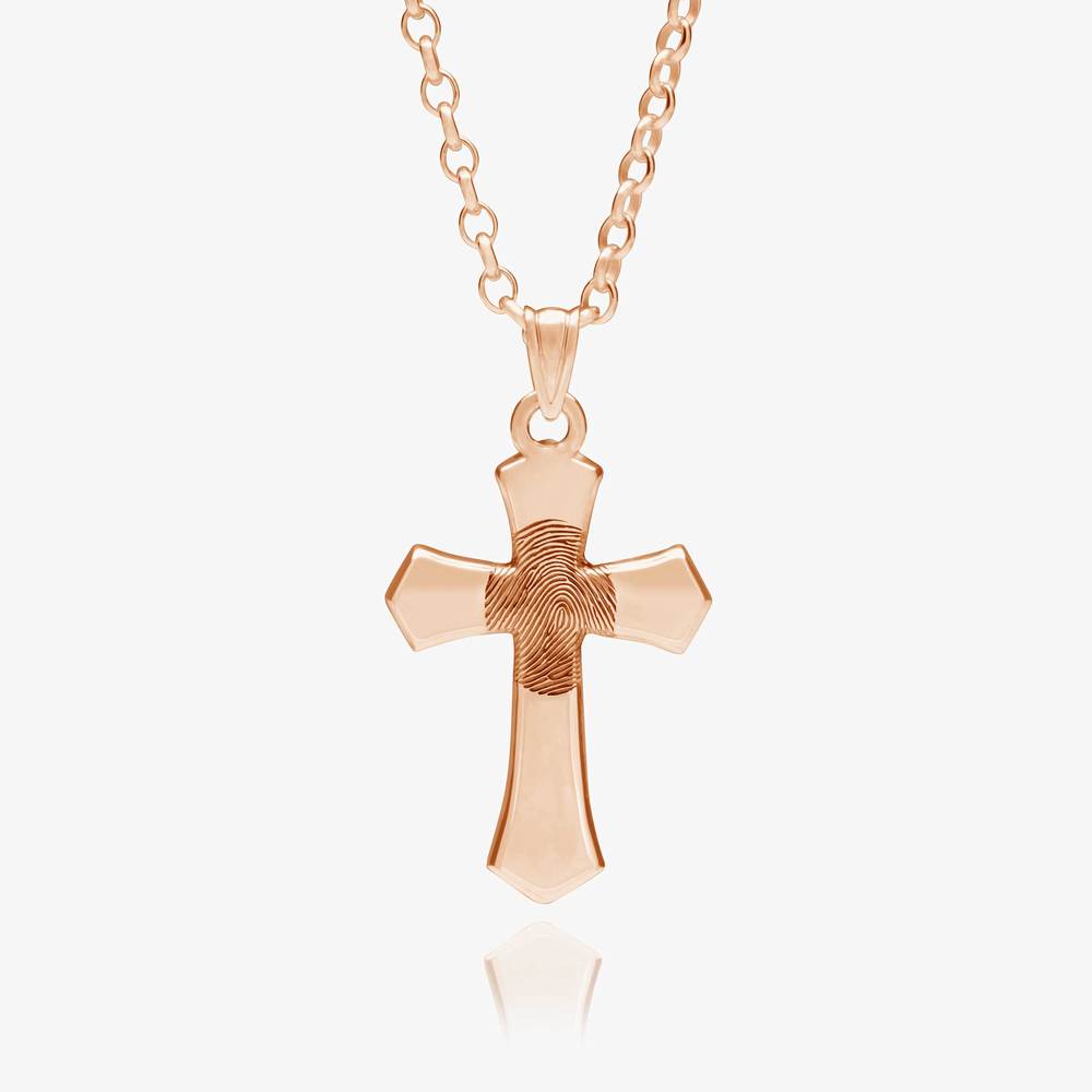 Custom Engraved 14k Gold Women's Curb Link ID Bracelet with Cross