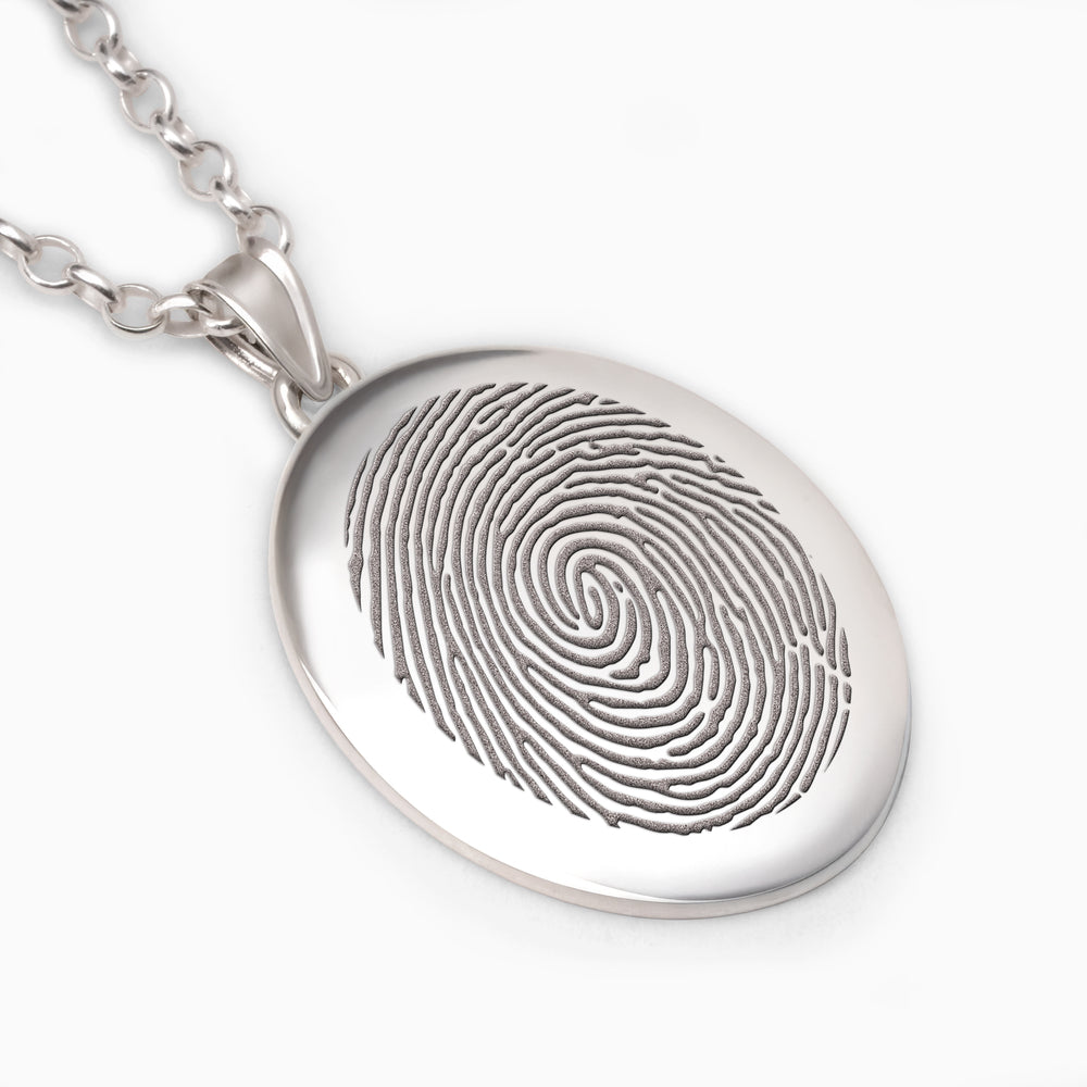 3D Oval with Fingerprint