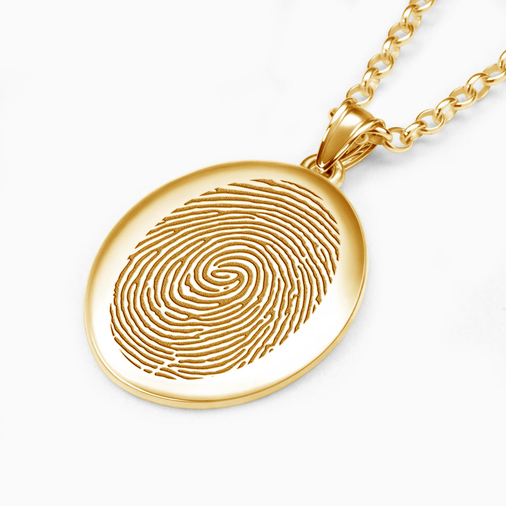 3D Oval with Fingerprint