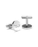 Personalized Handwriting Men's Round Cufflinks