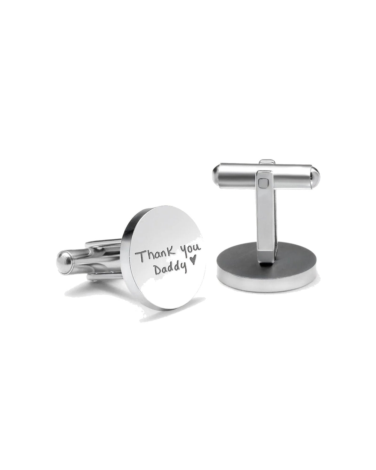 Personalized Handwriting Men's Round Cufflinks