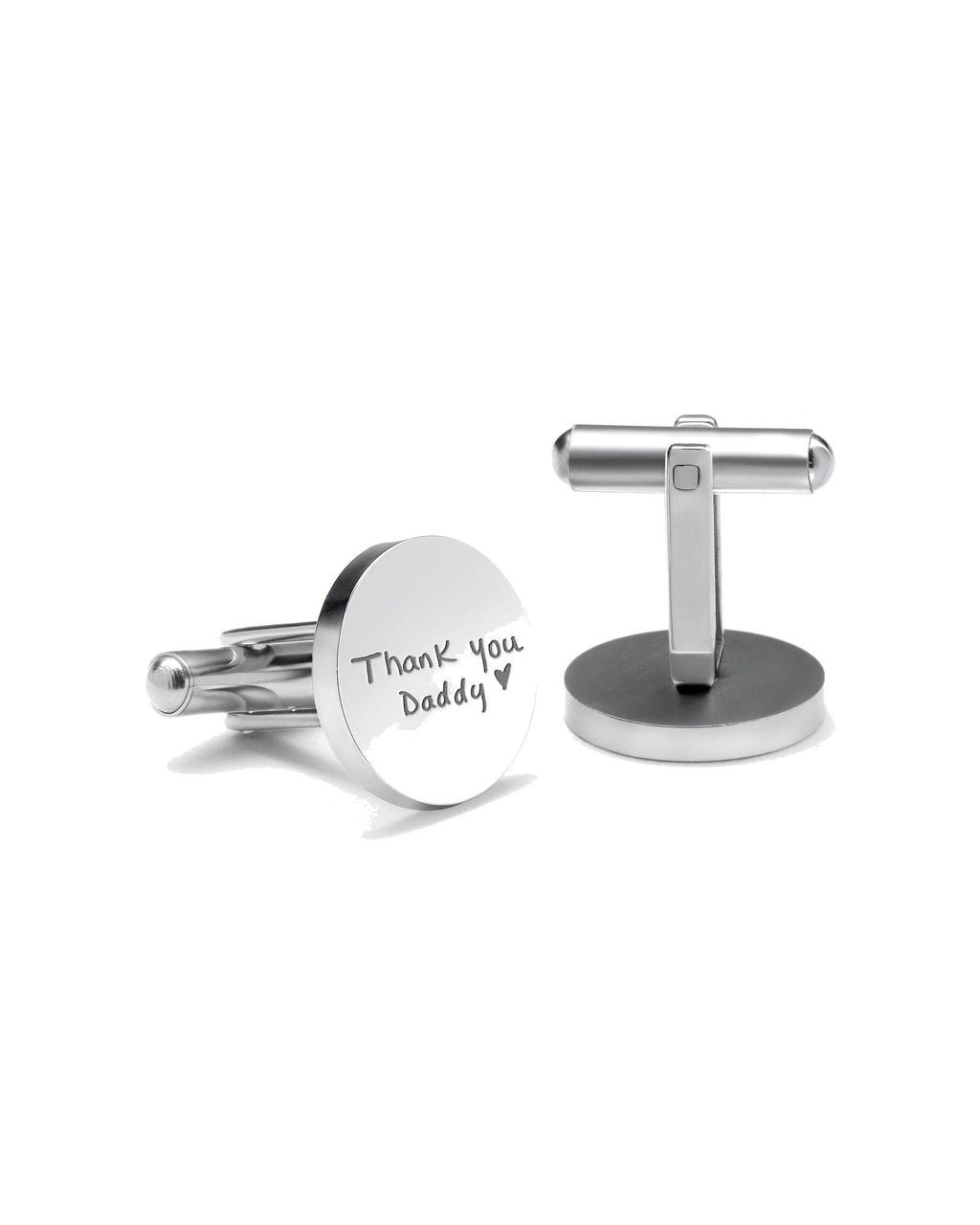 Personalized Handwriting Men's Round Cufflinks