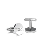 Personalized Handwriting Men's Round Cufflinks