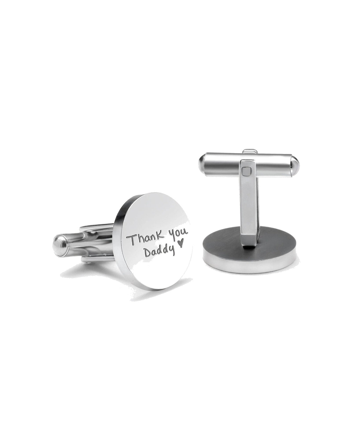 Personalized Handwriting Men's Round Cufflinks