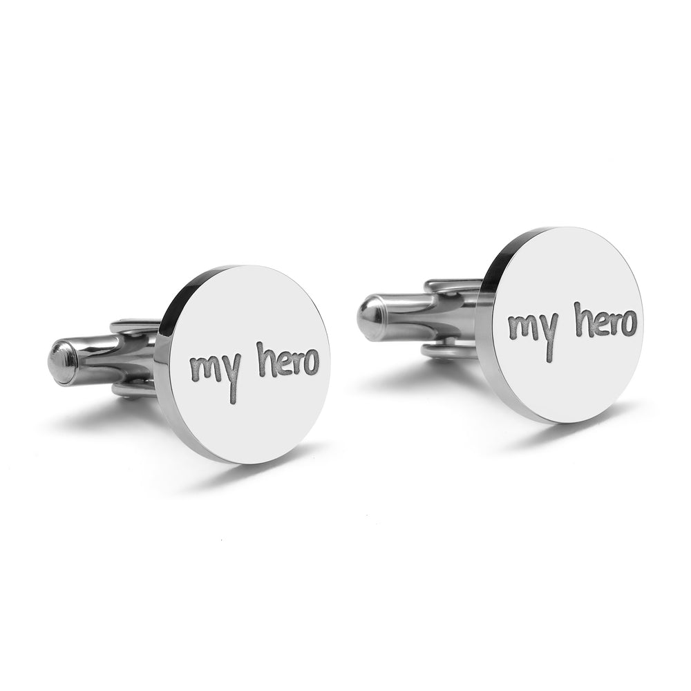 Personalized Handwriting Men's Round Cufflinks