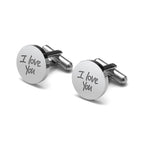 Personalized Handwriting Men's Round Cufflinks