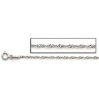 Sterling Silver Diamond 1.8mm Cut Rope Chain