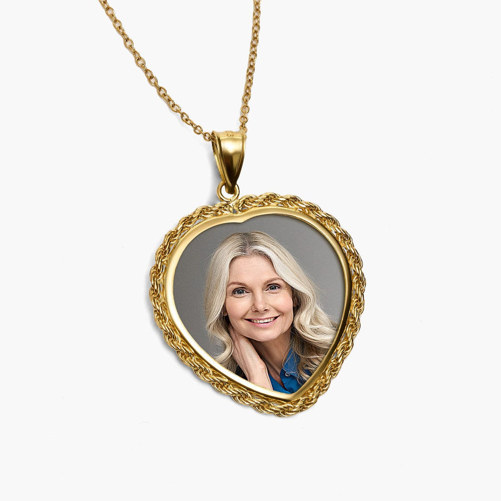 Heart with Rope Frame Photo Pendant